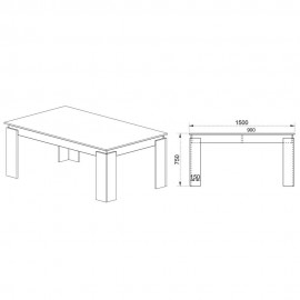 VIKEA Τραπέζι 150x90x75cm Χρώμα SONOMA