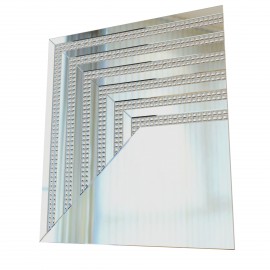 Καθρέφτης Τοίχου Τετράγωνος με Κρύσταλλα 112x112cm