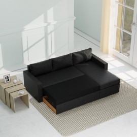 Concept Γωνιακός Καναπές Κρεβάτι με Αναστρέψιμη Γωνία & Αποθηκευτικό Χώρο Γκρι 218x153x80cm