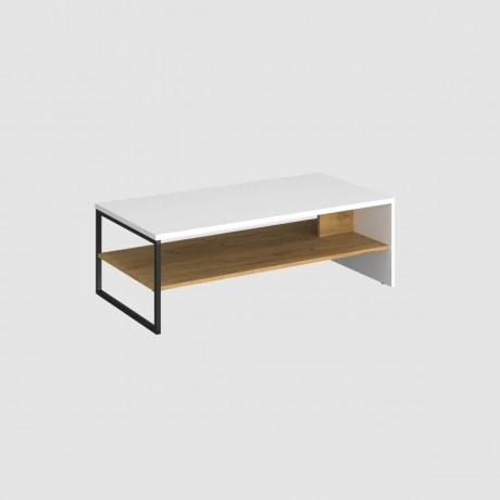 Τραπέζι Σαλονιού Santes Χρυσό Δρυς-Λευκό 120x60x40cm