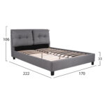 ΚΡΕΒΑΤΙ BILLIE 160x200 εκ. ΜΕ ΥΦΑΣΜΑ ΓΚΡΙ HM551.05 - Image 3