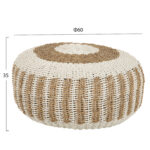 ΠΟΥΦ ΣΚΑΜΠΟ SARONI HM7851.01 SEAGRASS ΣΕ ΦΥΣΙΚΟ-ΛΕΥΚΟ ΧΡΩΜΑ Φ60x35Yεκ. - Image 2