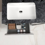 Σετ Πάγκου ERIETE 100cm χρ. ΜΠΟΡΝΤΟ/ΑΝΘΡΑΚΙ - Image 2