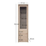 Βιτρίνα Norton Μονόφυλλη 57x40x210εκ Σονόμα Γυάλινη Πόρτα - Image 3