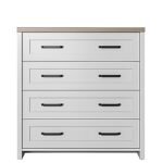 Συρταριέρα Verne Λευκό-Φυσικός Δρυς 88.8x37.2x91.8cm