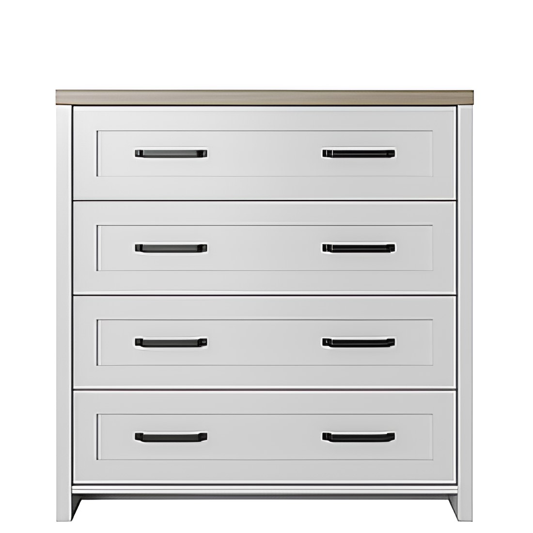 13708 Συρταριέρα Verne Λευκό-Φυσικός Δρυς 88.8x37.2x91.8cm - Image 1