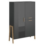 Βιτρίνα Belle Ανθρακί 102.5x41x152.5cm - Image 2