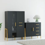 Βιτρίνα Belle Ανθρακί 102.5x41x152.5cm - Image 3