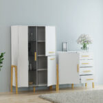 Βιτρίνα Belle Λευκό 102.5x41x152.5cm - Image 3