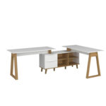 Σύνθεση Γραφείου Neptune Σετ 3τμχ Λευκό-Σονόμα. - Image 2