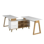 Σύνθεση Γραφείου Neptune Σετ 3τμχ Λευκό-Σονόμα. - Image 3