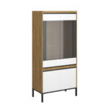 Βιτρίνα Palmor Χρυσό Δρυς-Λευκό 77x40x164cm - Image 2