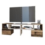 Έπιπλο τηλεόρασης ORNE Καφέ με Λευκό 141x32x39cm - Image 2