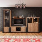 Ράφι τοίχου OLD WOOD Χρυσός Δρύς με Μαύρο 115.6x17.6x20εκ - Image 2