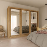 Ντουλάπα Grandio Χρυσό Δρυς με καθρέφτη 250x60x215cm