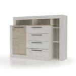 Μπουφές MILANA Λευκό-Γκρί Δρύς 140.2x46.5x107.3εκ - Image 2