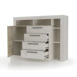 Μπουφές MILANA Λευκό-Γκρί Δρύς 140.2x46.5x107.3εκ - Image 3