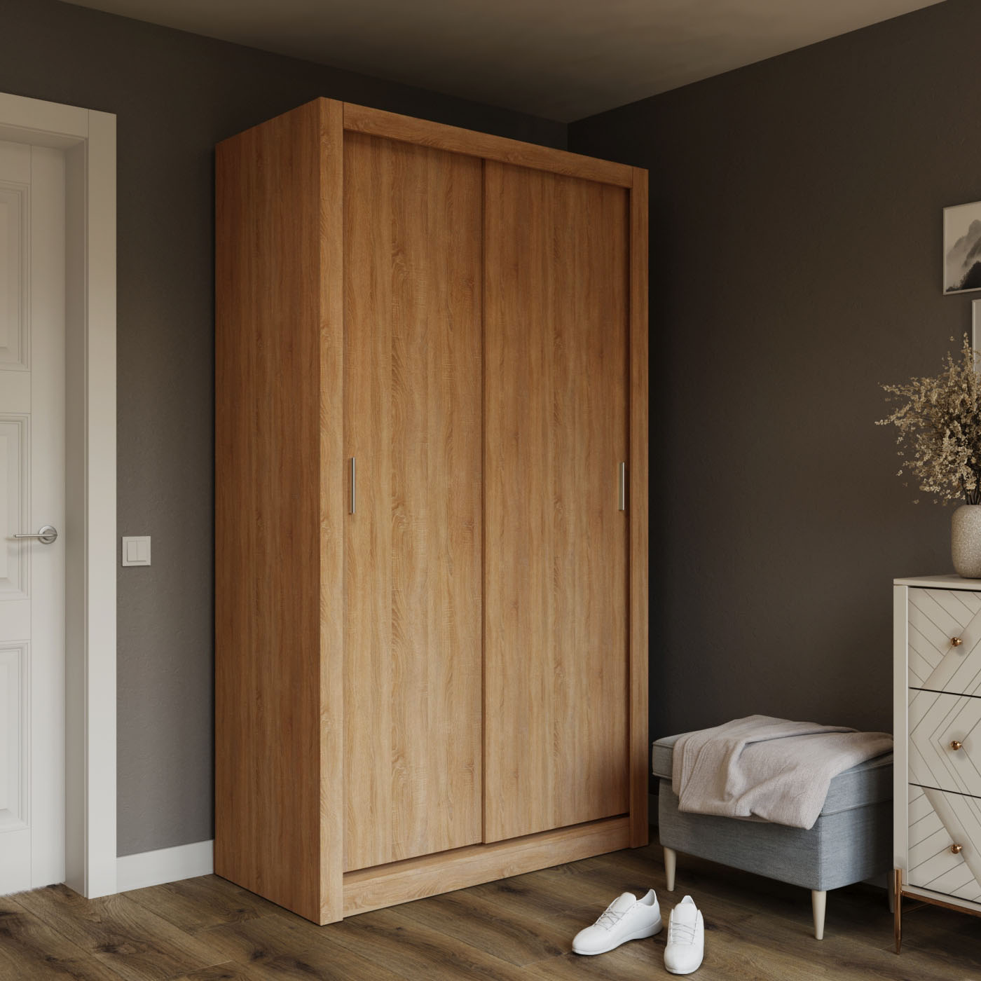 14668 Ντουλάπα Linea Χρυσό Δρυς 120x60x215cm - Image 1