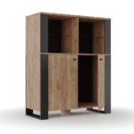 Μπουφές OLD WOOD Χρυσός Δρύς με Μαύρο, 106.2x44xx128.5εκ - Image 2