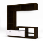 Σύνθεση Τηλεόρασης Floks 170x41x170εκ Wenge(σοκολά)-Λευκό - Image 2