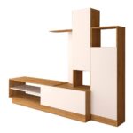 Σύνθεση Τηλεόρασης Melisa 240x45x180εκ Χρυσός Δρύς Με Λευκό - Image 3