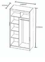 Ντουλάπα Δίφυλλη Ilona Sonoma 130x61x215εκ MDF - Image 2