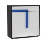 Κομότα Ντουλάπι Alex 84x36x87εκ Γραφίτης-Λευκό - Image 3