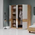 Ντουλάπα Avanti Τρίφυλλη Χρυσός Δρυς-Λευκό 184.8x65.6x214.2cm - Image 3