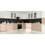 CHARLOTΤE Στήλη Kουζίνας 60x56x213.4εκ με μεταλλικά χερούλια Λευκό - Image 2