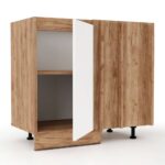 Επιδαπέδιο γωνιακό ντουλάπι κουζίνας Soft Λευκό με βελανιδιά Διαστάσεις 90x46.5x81,5εκ - Image 2