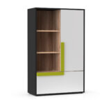 Ραφιέρα Alex 84x36x133εκ Γραφίτης-Σονόμα-Λευκό - Image 3