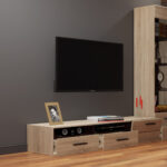 Επιπλο TV Solo 180x52x34 αριστερό Sonoma-Wenge MDF Καμπυλωτό τελείωμα στις πόρτες - Image 3