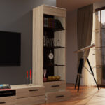 Βιβλιοθήκη Solo 2S 60x41x197 Sonoma με Wenge και MDF Καμπυλωτό τελείωμα - Image 2