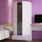 Ντουλάπα Δίφυλλη Top Mix Λευκή με Sonoma 80x57x183cm - Image 3