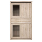 Βιτρίνα Norton Τετράφυλλη 87x40x153.5εκ με Συρτάρι Σονόμα Φυσικό - Image 2