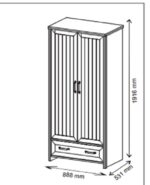 Ντουλάπα Δίφυλλη VERNE Λευκό-Φυσικός Δρυς88.8x53.1x191.6cm - Image 2