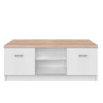 Έπιπλο TV 120x42x46εκ Λευκό-Sonoma Με Δύο Ντουλάπια - Image 3