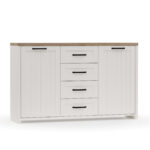 ΜΠΟΥΦΕΣ VERNE 147.9x37.2x91.8cm Λευκό-Φυσικό Δρυς - Image 2