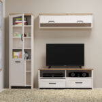 Σύνθεση Τηλεόρασης VERNE 197.6x45x191.6εκ Λευκό-Φυσικός Δρυς - Image 3