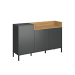 Μπουφές Beril Ανθρακί-Χρυσό Δρυς 155.1x42x98.6cm - Image 2