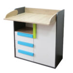 Alex 84x37x94εκ (αλλαξιέρα μωρού) Γραφίτης-Σονόμα-Λευκό με συρτάρια - Image 3