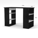 Γραφείο 110  Βέγγε-Λευκό με Ράφια 110x55x75εκ - Image 2