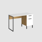 Γραφείο Santes WH Χρυσό Δρυς Λευκό 120x60x74εκ - Image 2