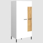 Δίφυλλη Ντουλάπα Santes Χρυσό Δρυς-Λευκό 90x60x197.5cm - Image 2