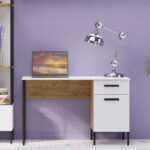 Γραφείο Santes WH Χρυσό Δρυς Λευκό 120x60x74εκ - Image 3