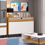 Μπουφές Palmor Χρυσό Δρυς-Λευκό 150x40x101cm - Image 3