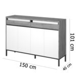 Μπουφές Palmor Χρυσό Δρυς-Λευκό 150x40x101cm - Image 2