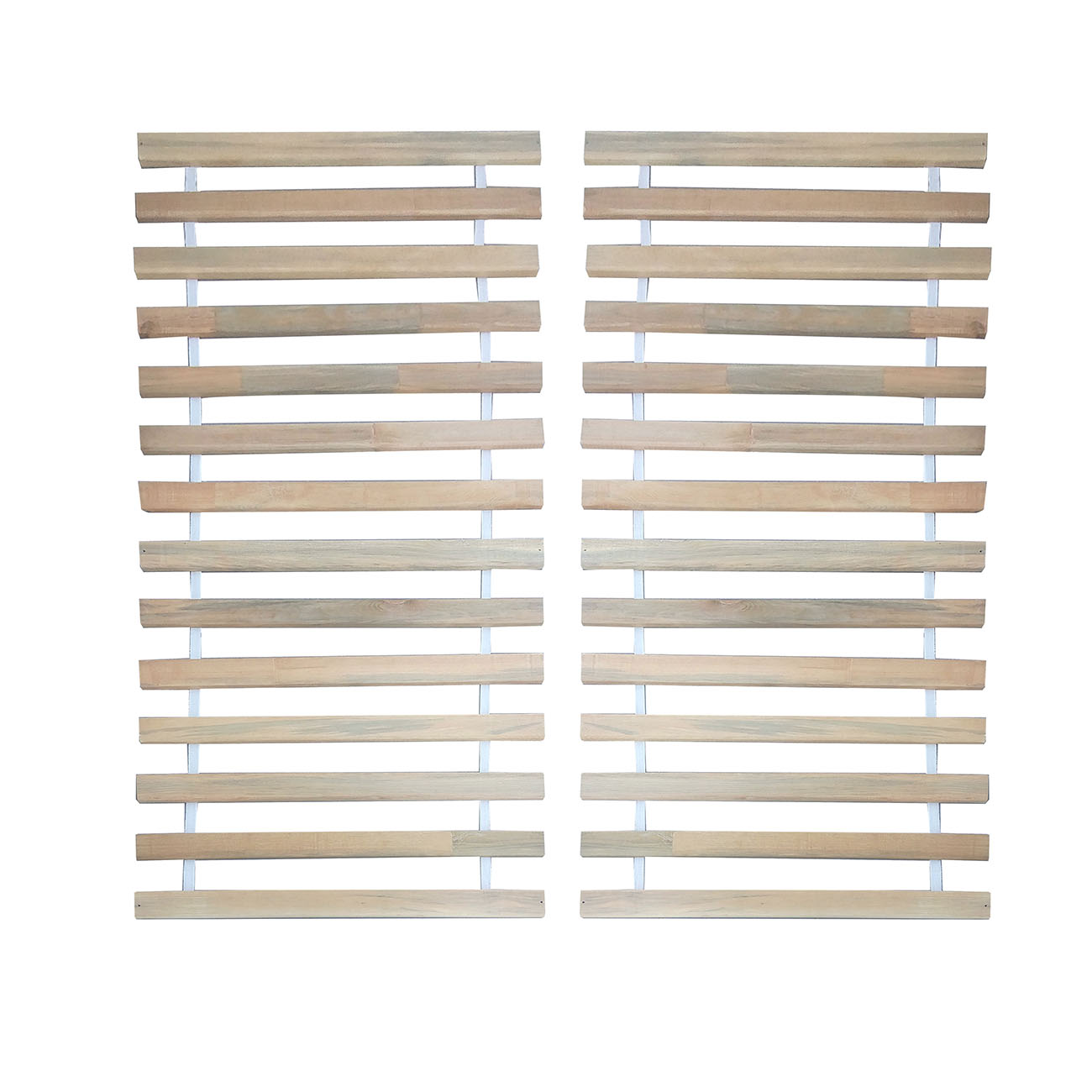 2584 Πάτωμα Κρεβατιού Διπλό Mασίφ Ξύλο με Ιμάντα 160x200 - Image 1