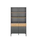 Ραφιέρα Beril 2D2S Ανθρακί-Χρυσό Δρυς 90x42x170cm - Image 2