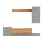 Σύνθεση Τηλεόρασης Lucky 246.3x37x193cm Γκρι-Χρυσό Δρυς - Image 2